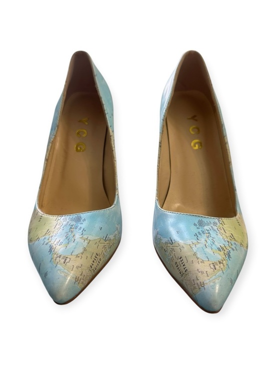 YCG Shoes - YCG Global Map Print Pointed Toe Pumps, Size 8, NWOT